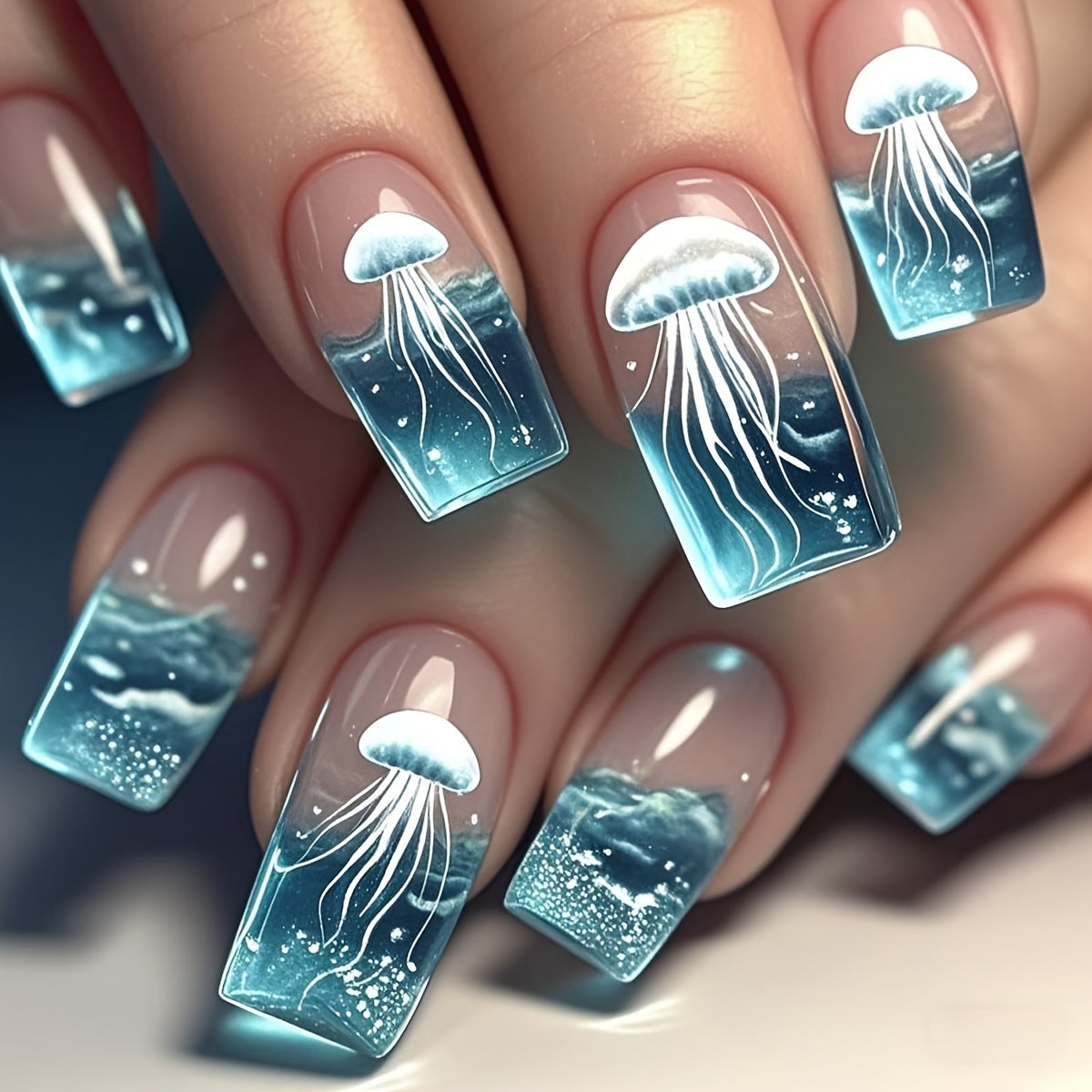 Underwater-Themed Nail Art Set Acalora