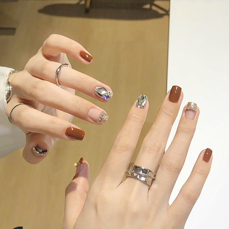 Nail set with Sparkling Crystal and Glitter Accents Acalora