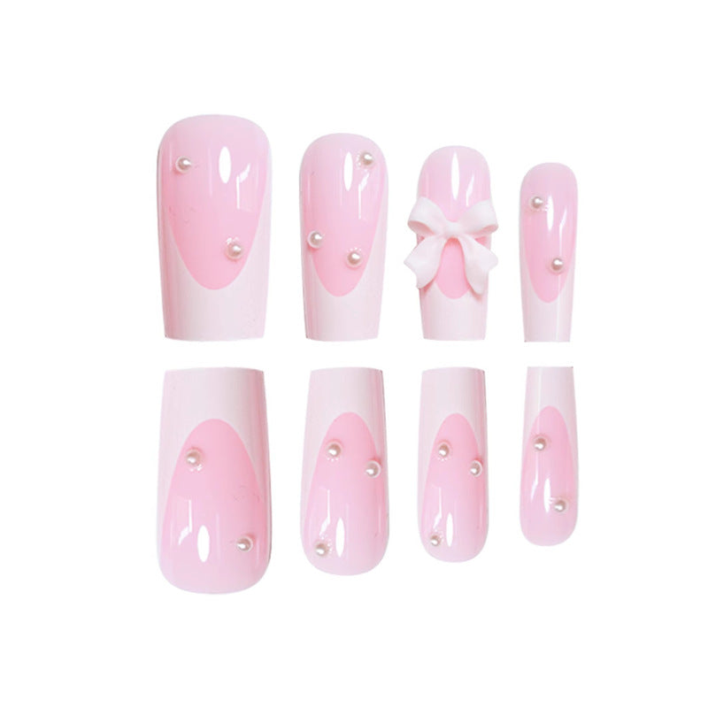 Decorative Press-On Nails with Bow Accents Acalora