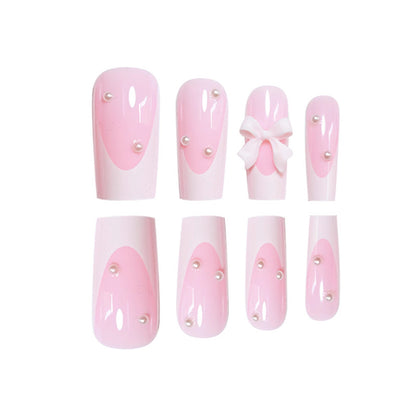 Decorative Press-On Nails with Bow Accents Acalora