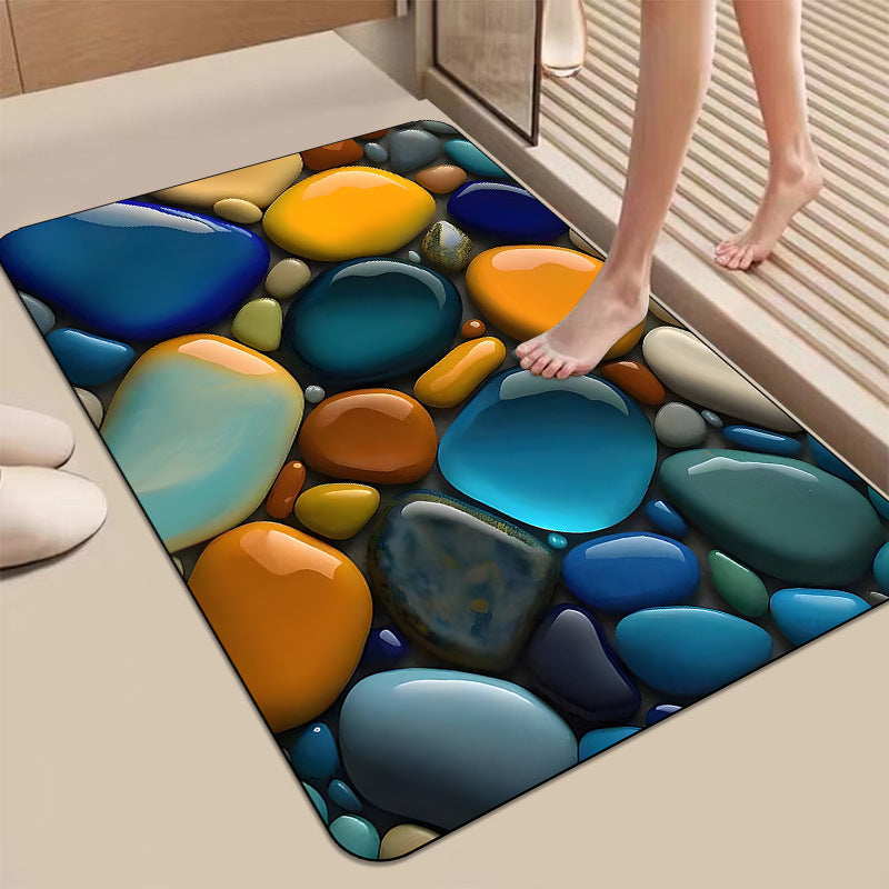 Decorative Stone Pattern Bath Mat
