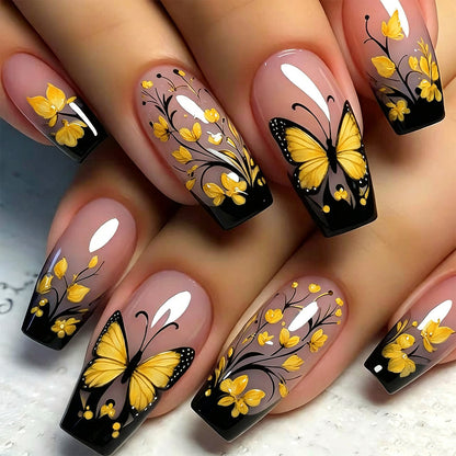 Butterfly Floral Nail Art Design Acalora