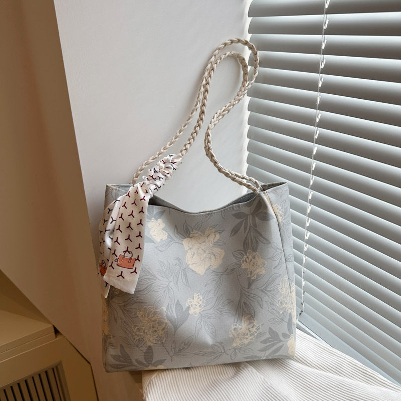 Floral Patterned Shoulder Tote Bag Acalora