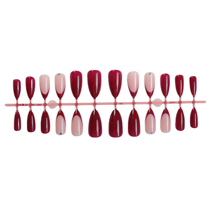 Premium Nail Art Press-On Set with Classic French Tip and Glitter Accents Acalora