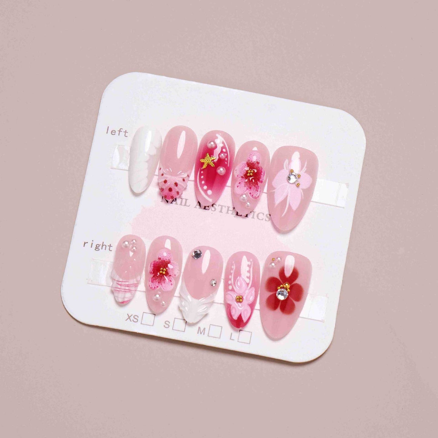 Elegant Floral Design Press-On Nail Set Acalora