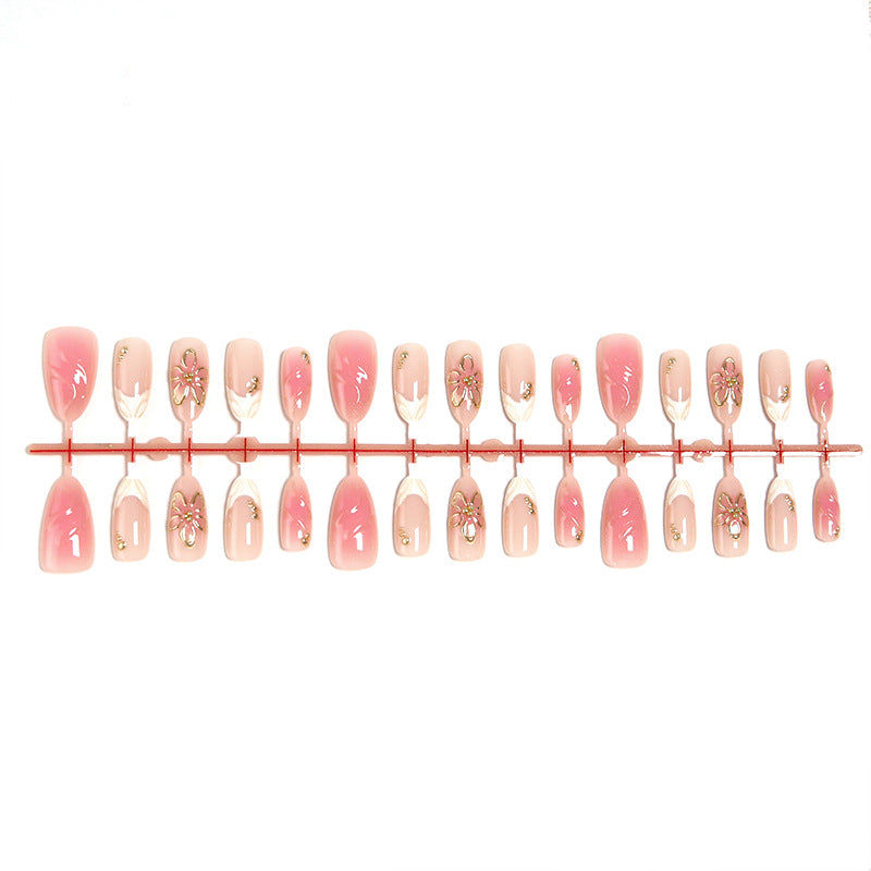 Nail set with elegant floral and glitter elements Acalora