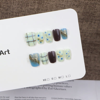 Artistic Abstract Press-On Nail Art Set Acalora