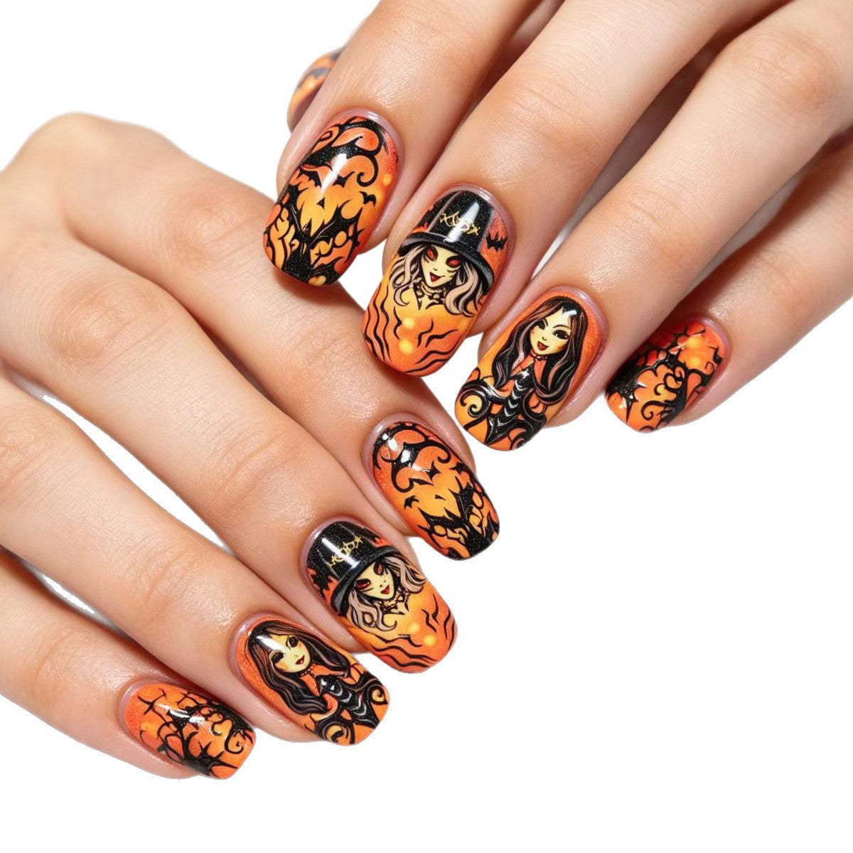 Halloween-Inspired Artistic Nail Art Acalora