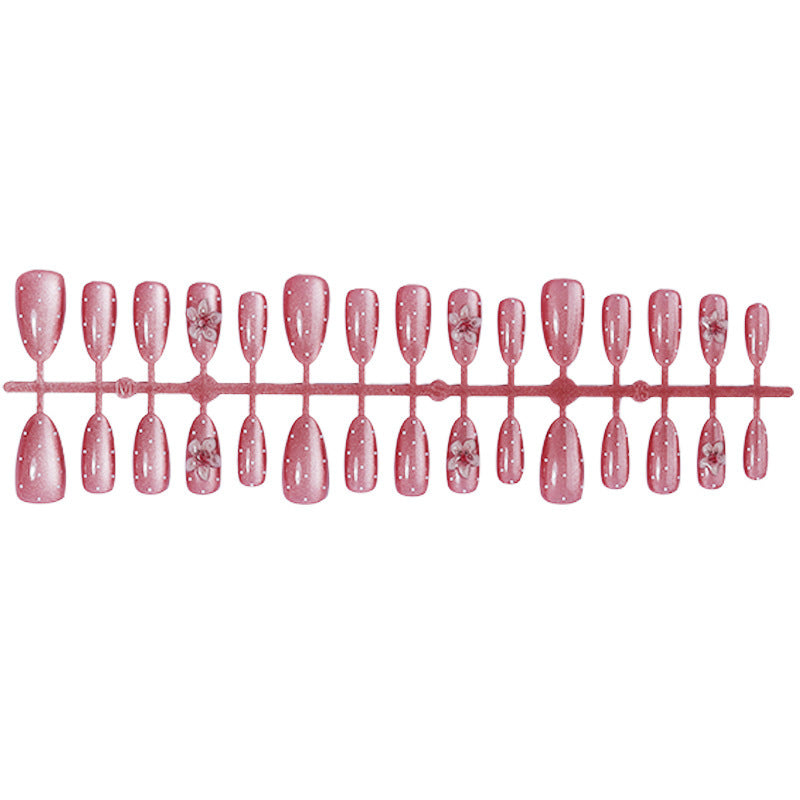 Premium Adhesive Press-On Nail Set with Floral Patterns Acalora