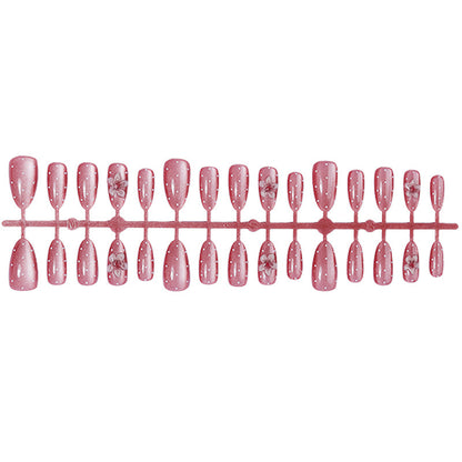 Premium Adhesive Press-On Nail Set with Floral Patterns Acalora