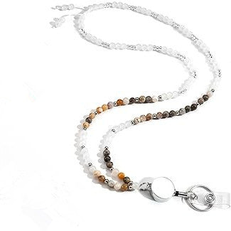 Beaded Eyewear Lanyard Necklace with Retractable Clip Acalora