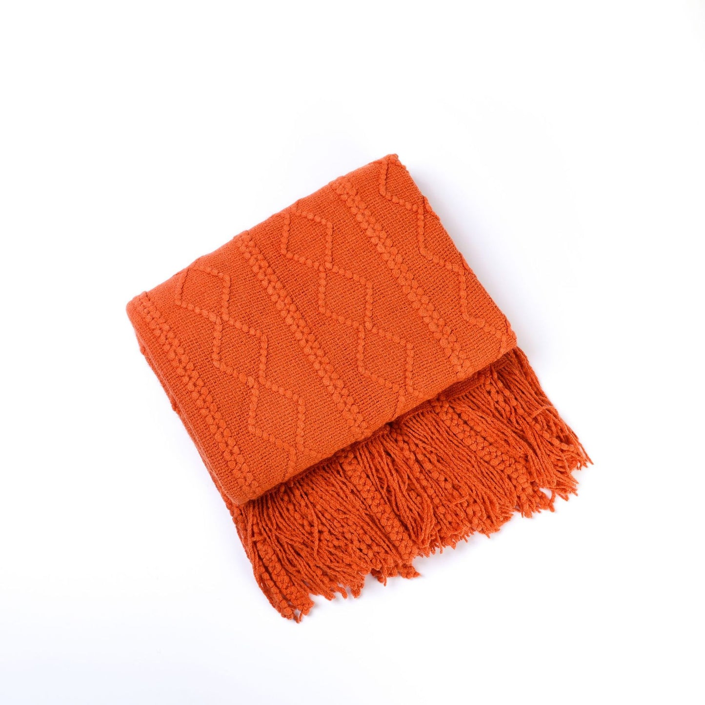 Unisex Cozy Decorative Fringe Throw Blanket