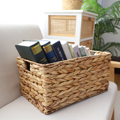Handcrafted organizer basket with two handles Acalora