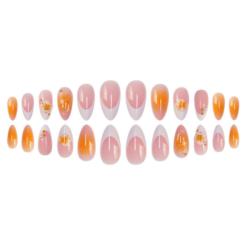 Decorative Floral Acrylic Nail Set Acalora