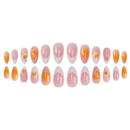 Decorative Floral Acrylic Nail Set Acalora