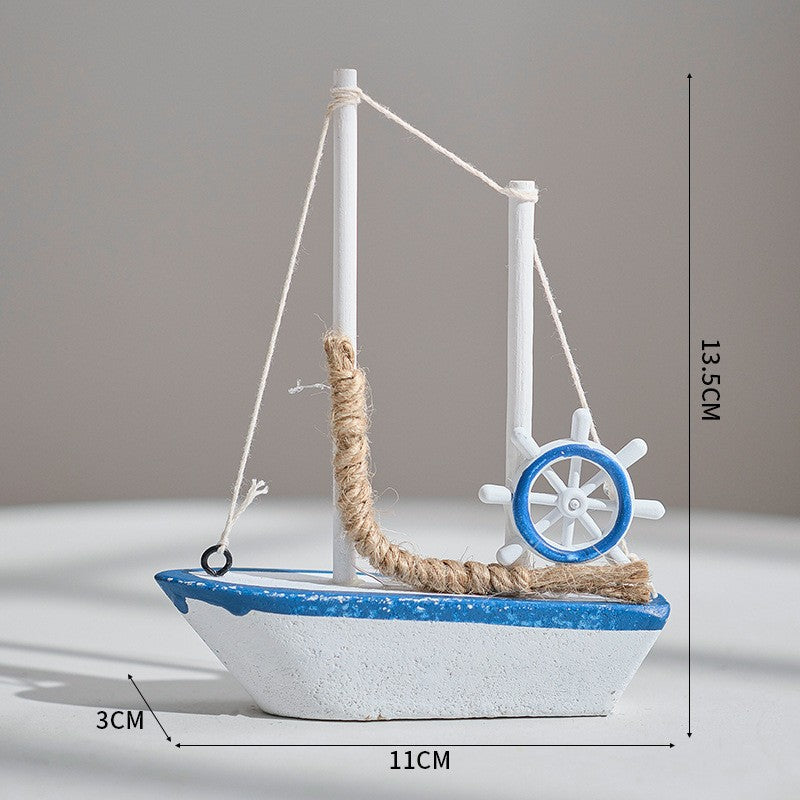 Maritime Sailboat Sculpture Accent