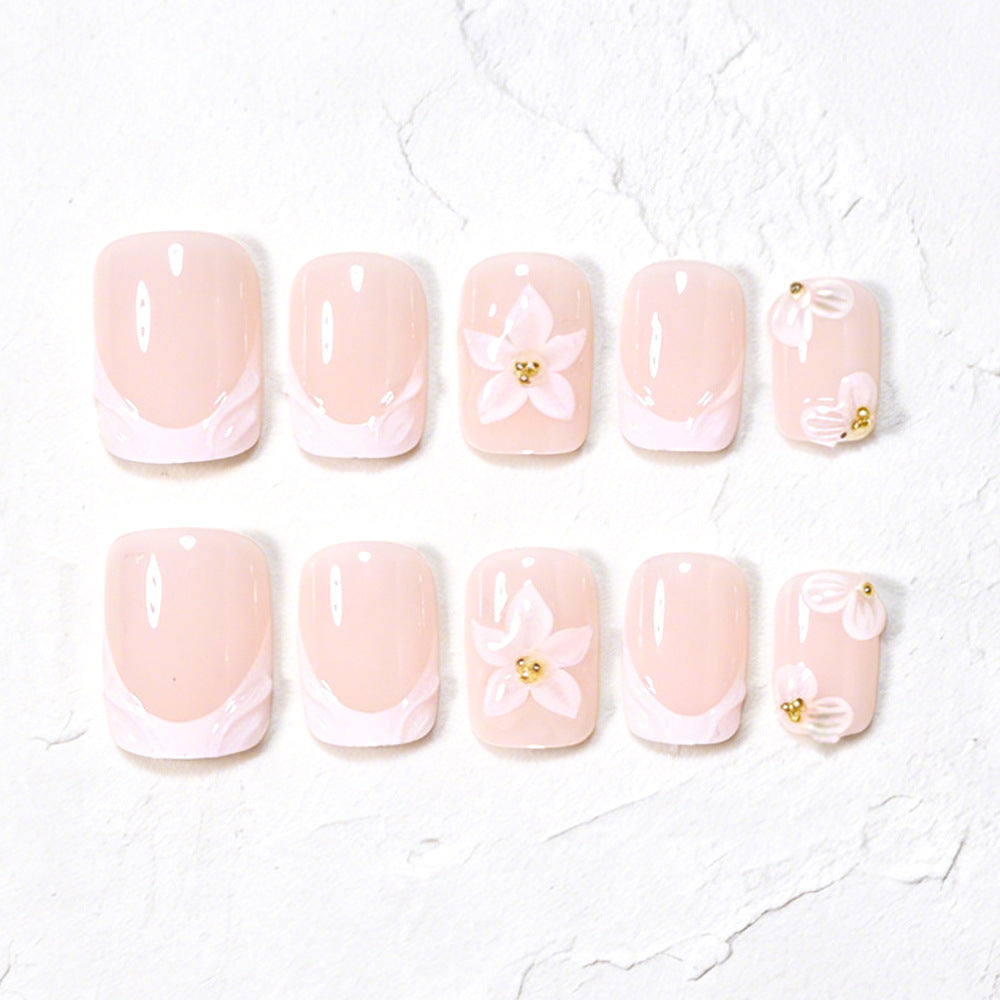 Elegant Floral Nail Extensions Acalora