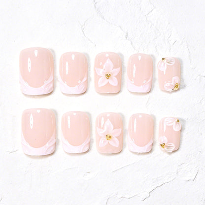 Elegant Floral Nail Extensions Acalora