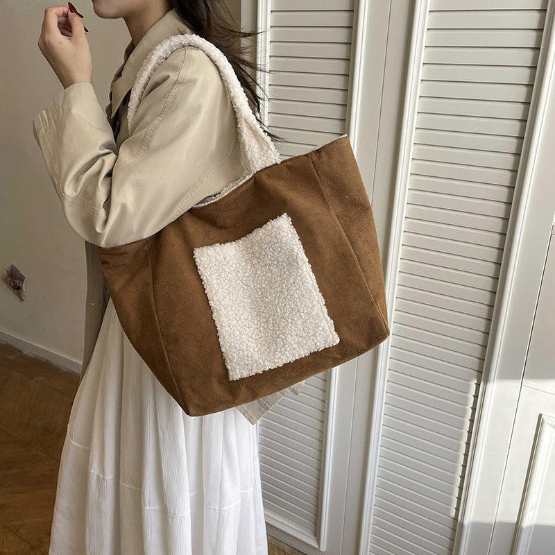 Cozy Sherpa Lined Tote Bag Acalora