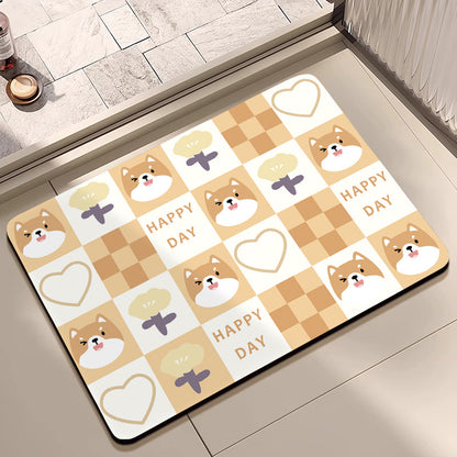 Cute Cartoon Pet-Themed Bath Mat Acalora