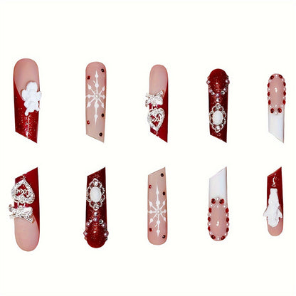 Holiday-Themed Press-On Nail Art Set Acalora