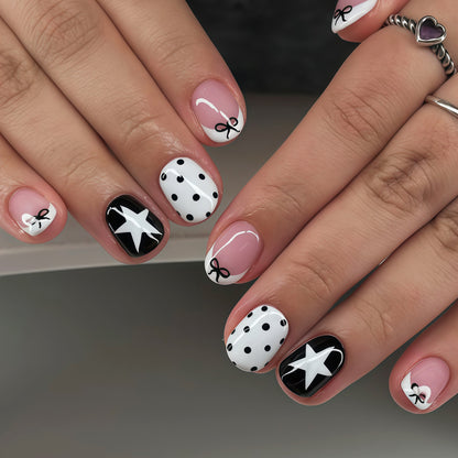 Artistic Bow and Star Nail Art Tips Acalora