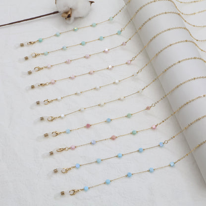 Elegant Gold Chain Necklace with Gemstones Acalora