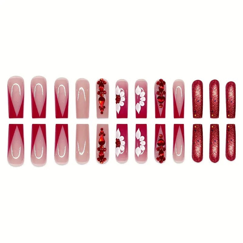 Decorative Rhinestone Press-On Nail Art Acalora