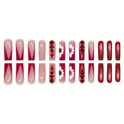 Decorative Rhinestone Press-On Nail Art Acalora