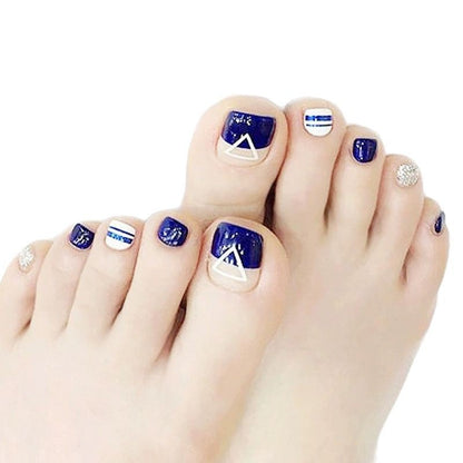 Decorative Press-On Toenail Art Set Acalora