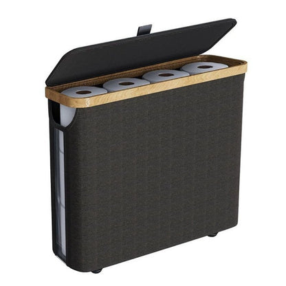 Elegant Laundry Container Made of High-Quality Textile with Bamboo Frame Acalora