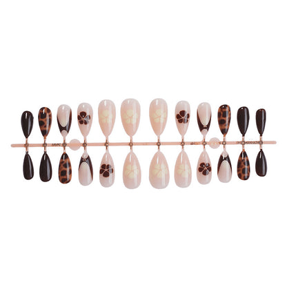 Artistic Press-On Nail Kit with Floral and Animal Prints Acalora