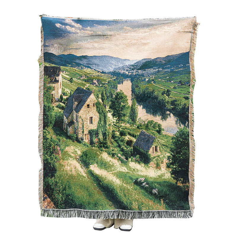 Scenic Landscape Tapestry Throw Blanket