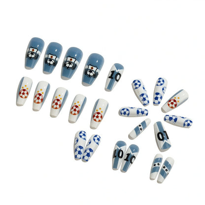 Football motif art nails Acalora