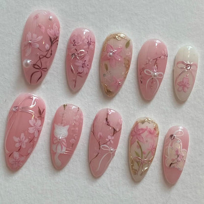Floral Pattern Gel Nail Art Acalora