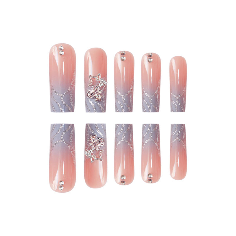Glamorous 3D Star Pattern Press-On Nails Acalora