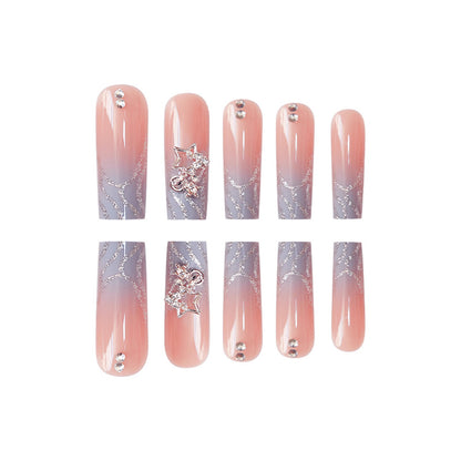 Glamorous 3D Star Pattern Press-On Nails Acalora