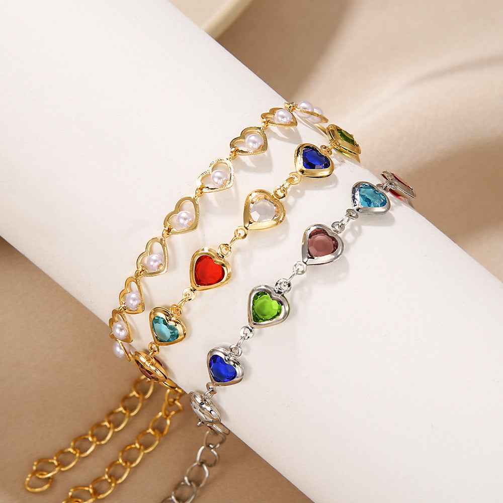 Butterfly and Daisy Charm Anklet Acalora