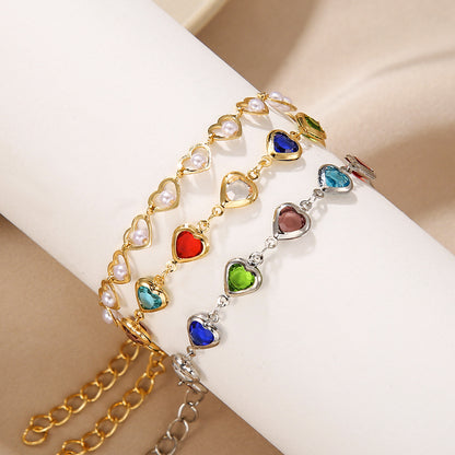 Butterfly and Daisy Charm Anklet Acalora