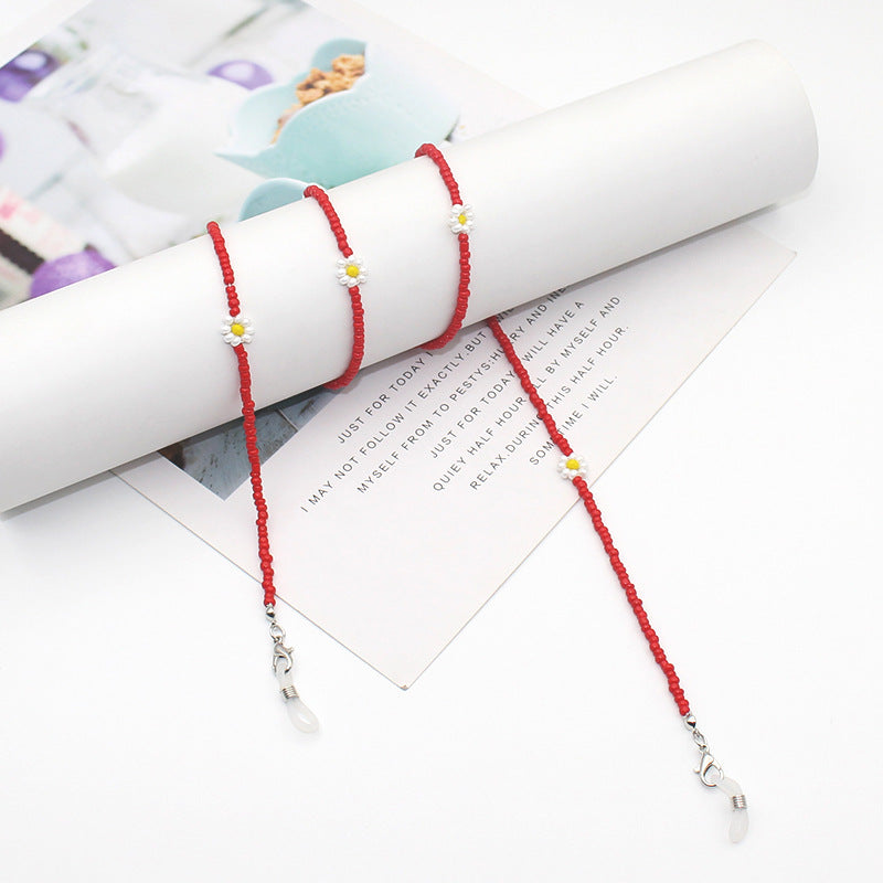 Floral Beaded Eyewear Chain Acalora
