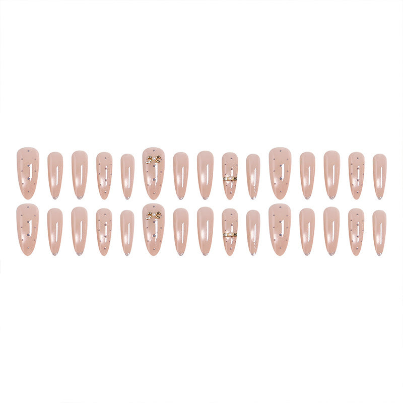 Acrylic nail set with elegant jewelry details Acalora