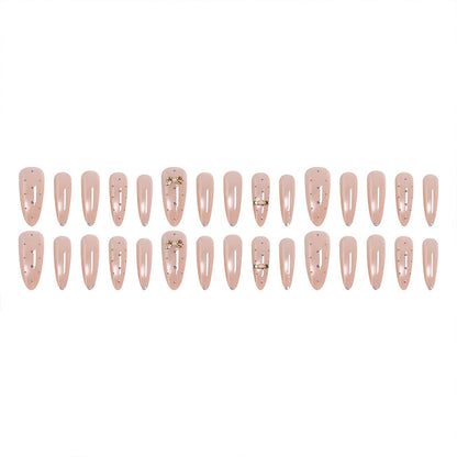 Acrylic nail set with elegant jewelry details Acalora