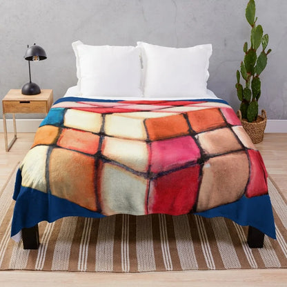 Contemporary Graphic Print Fleece Blanket