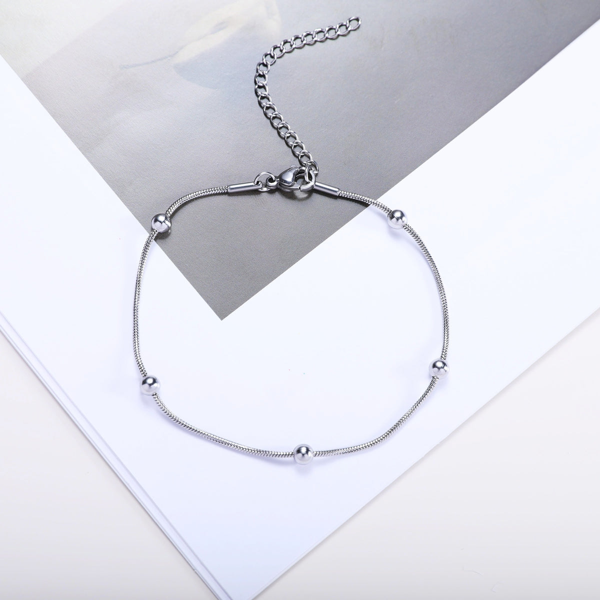 Adjustable Beaded Chain Bracelet Acalora