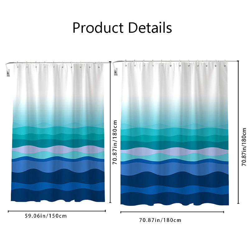 Ocean Wave Pattern Shower Curtain