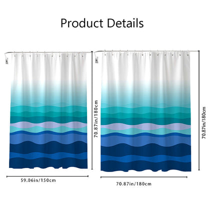Ocean Wave Pattern Shower Curtain