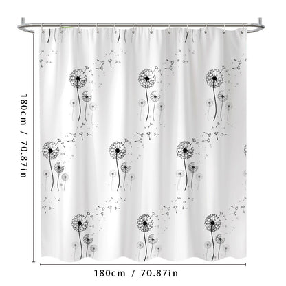Dandelion Print Shower Curtain