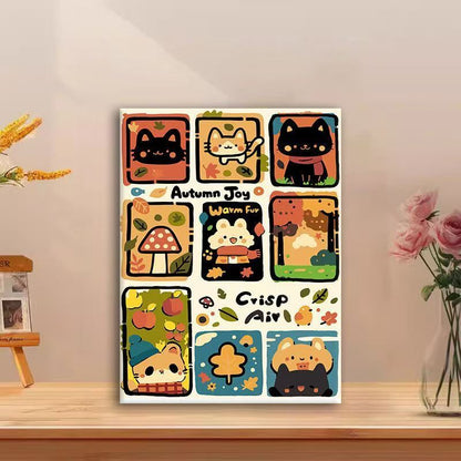 Playful Cat Comic Canvas Art
