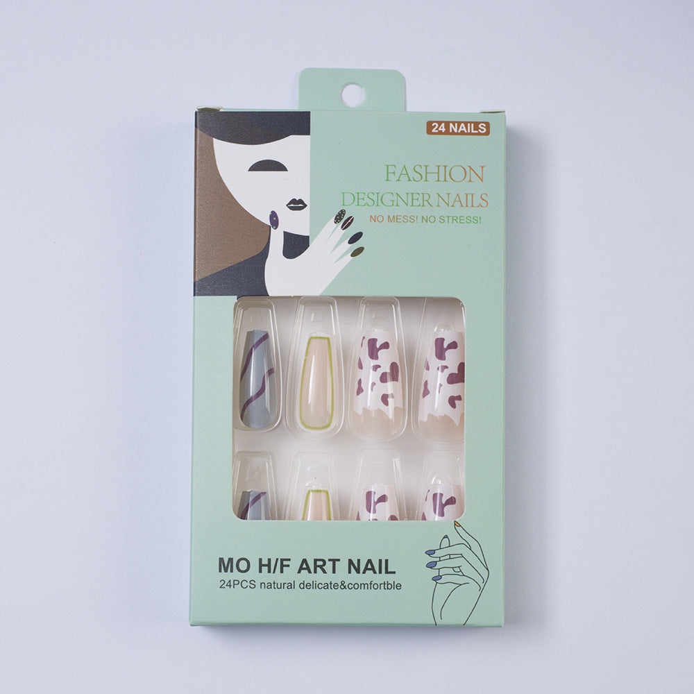 Artificial nails in modern design with geometric patterns Acalora