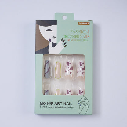 Artificial nails in modern design with geometric patterns Acalora